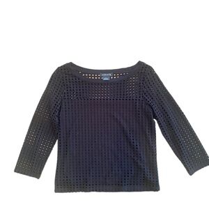 Trouvé Black 3/4 sleeve Top with small cutouts